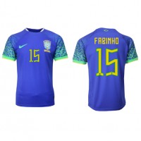 Brazília Fabinho #15 Vonkajší futbalový dres MS 2022 Krátky Rukáv